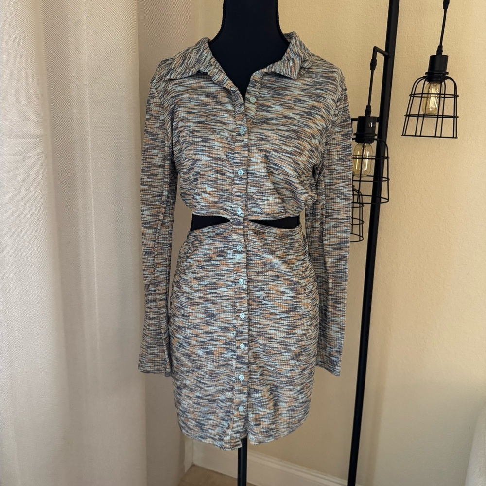 J for Justify Y2K Cutout Waist Midi Dress XL 2000s Grunge Chic